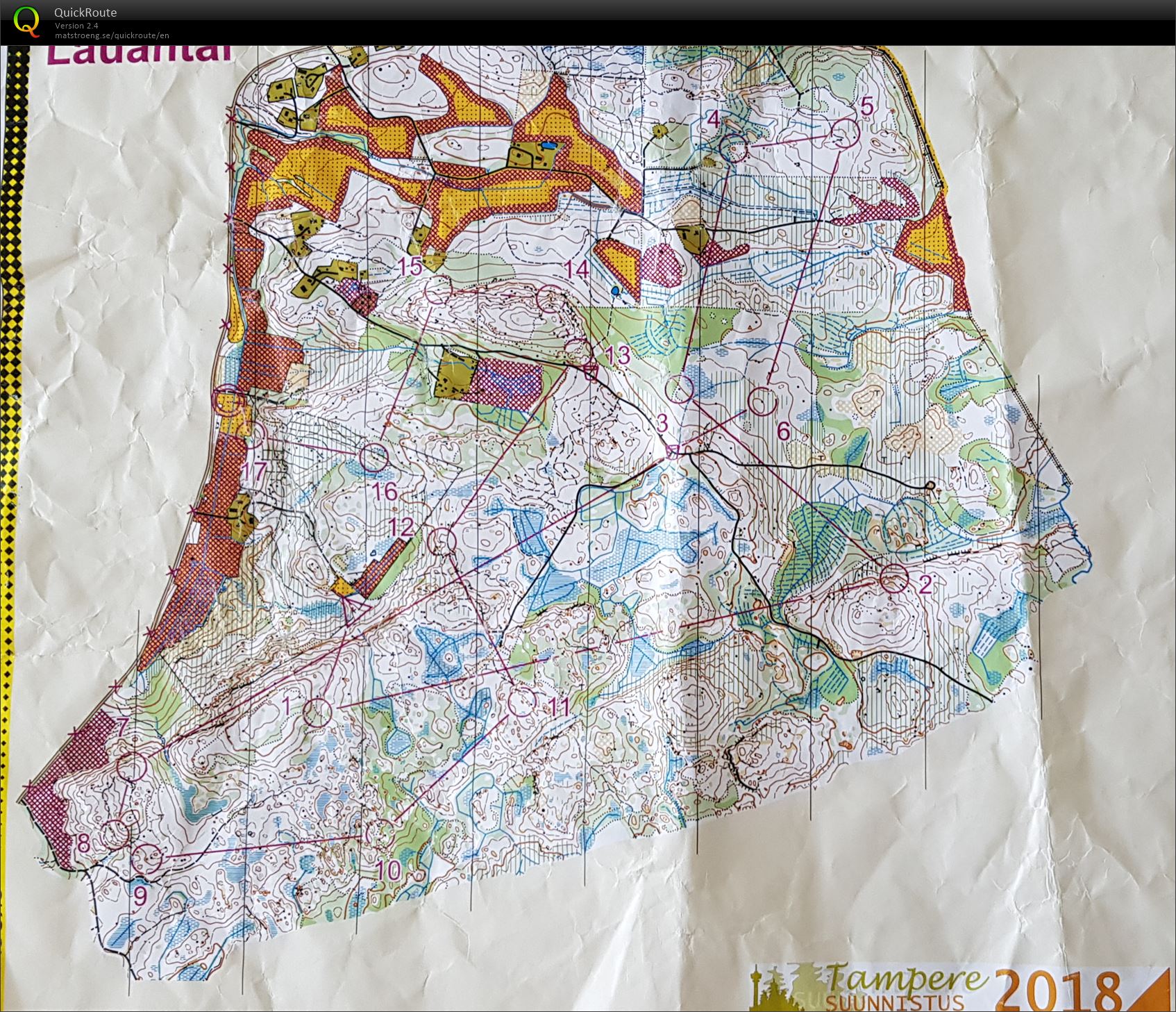 Tampere-suunnistus, pitkä (28/07/2018)