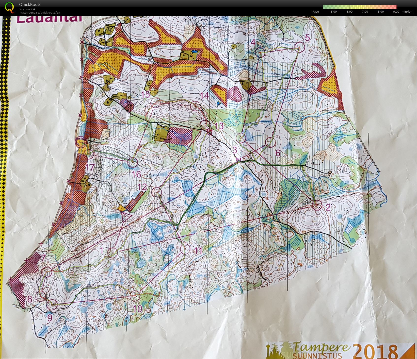 Tampere-suunnistus, pitkä (28/07/2018)