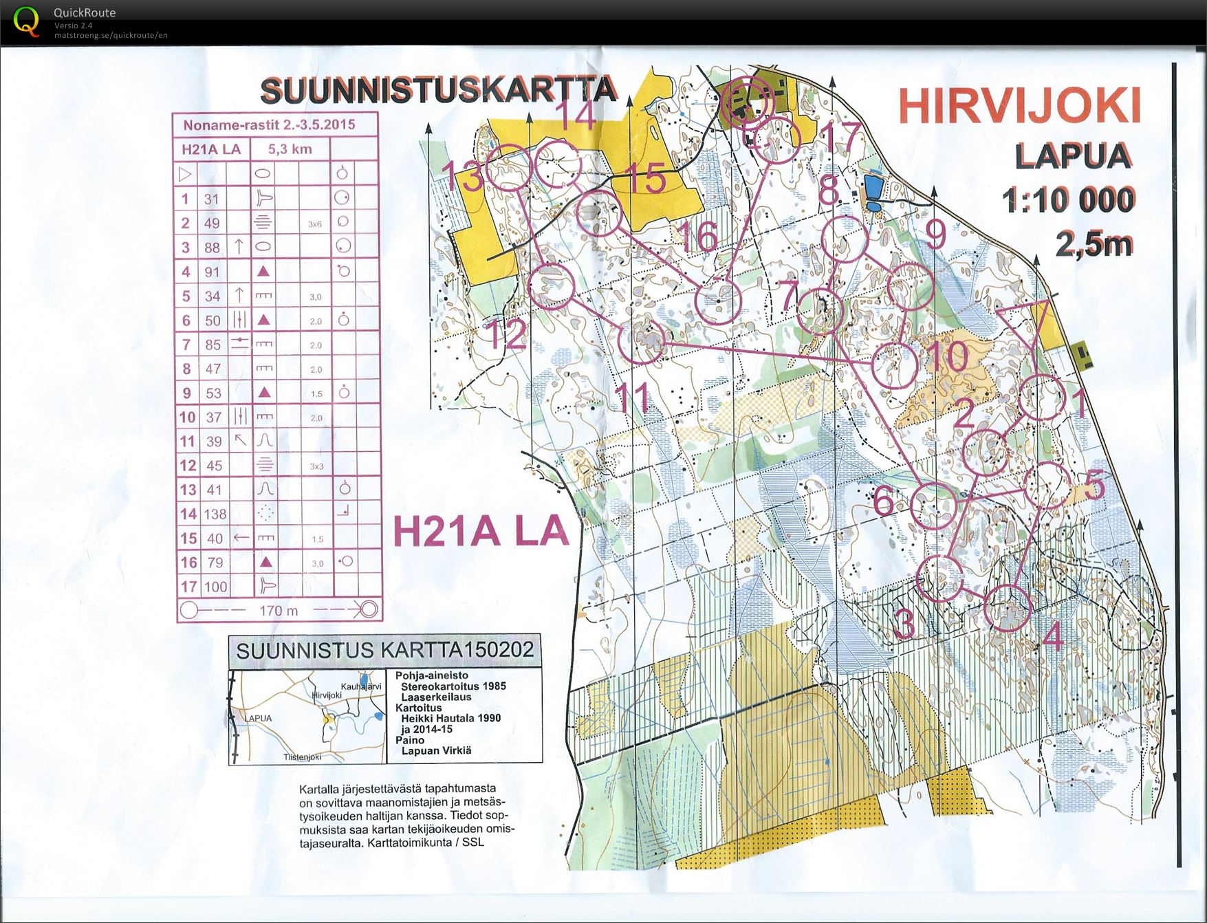 Lapuan keskimatka (02/05/2015)
