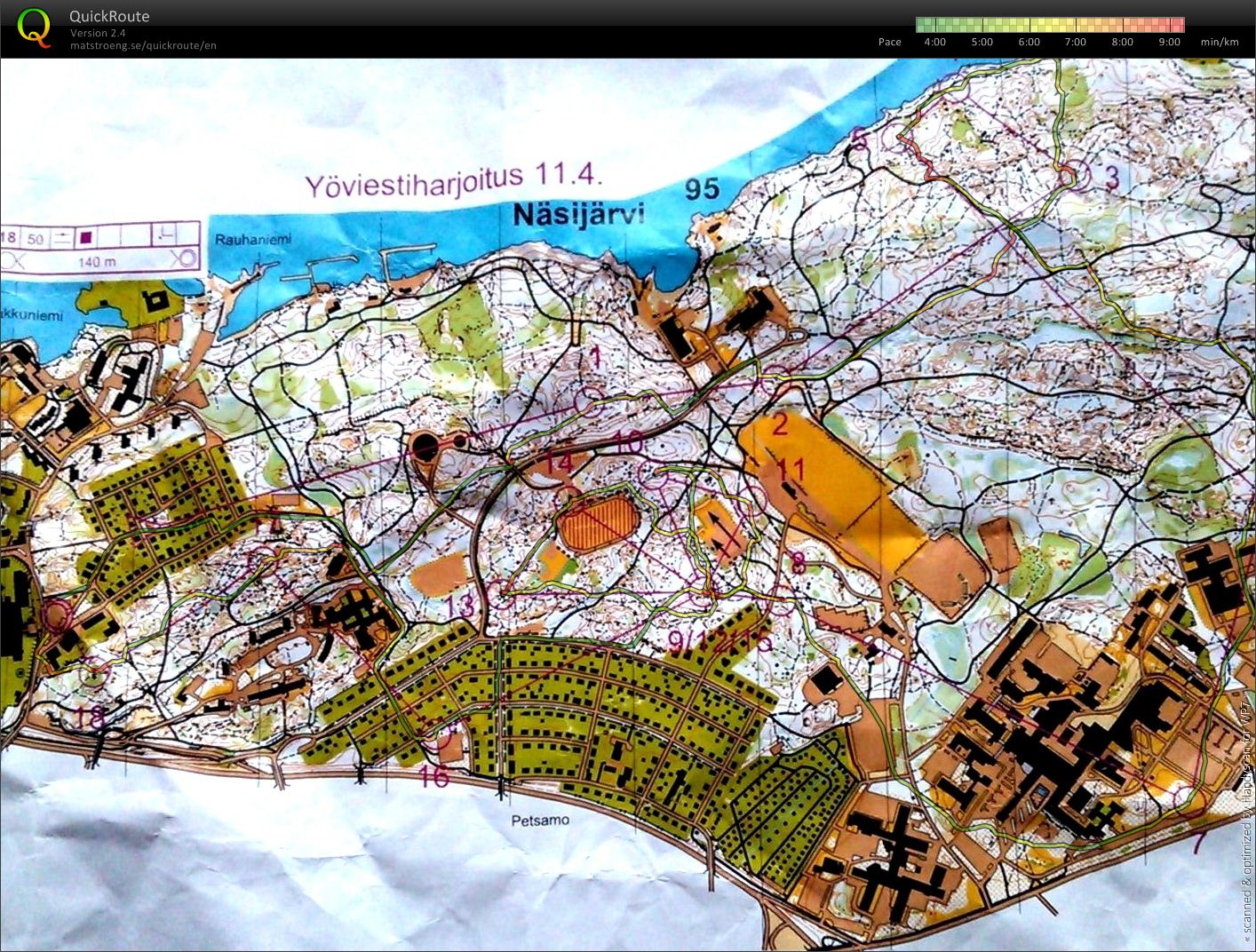 Yöviestitreeni, Kauppi (11/04/2012)